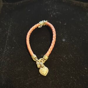 Elegant Pink and Gold Charm Bracelet